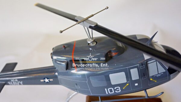 Model of UH-1N Twin Huey US NAVY 103 Aircraft with detailed craftsmanship.